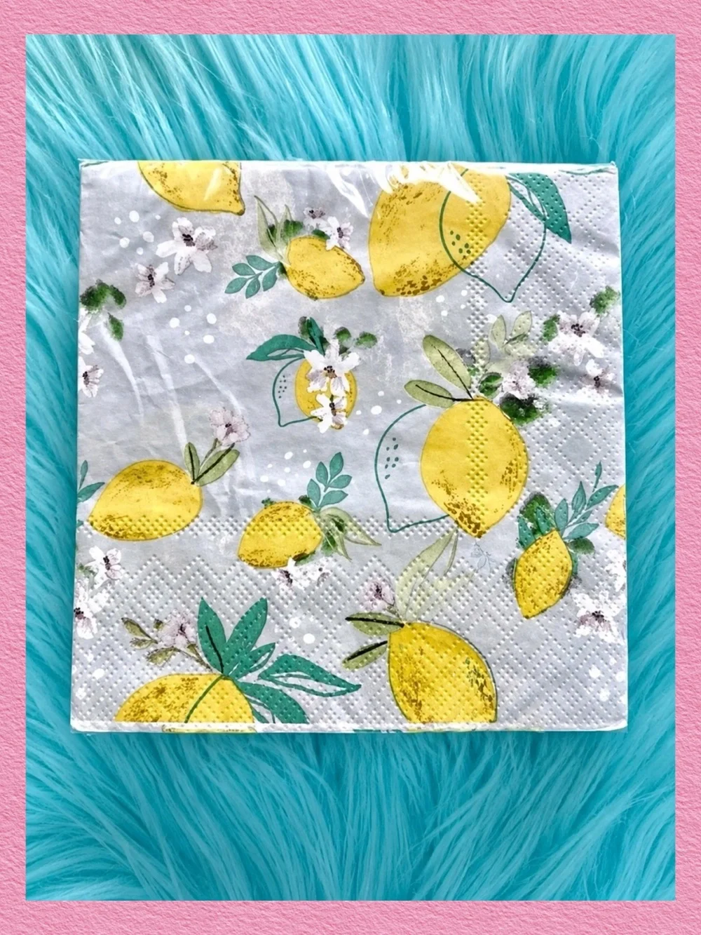 Mara-Mi Lemon Print Napkins 3-Ply 40 Count Party Decor